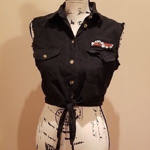 Harley Davidson Biker Design crop top 100% cotton